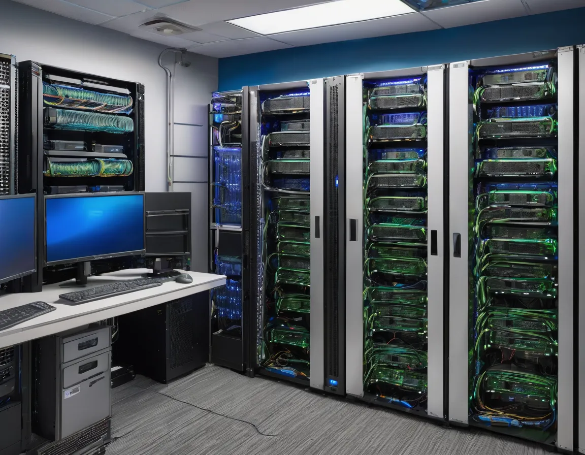 Aufgeraeumter IT-Serverbereich eines kleinen Unternehmens