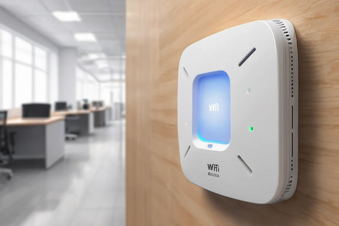 Professionelle WLAN-Installation in einem Berliner Buero